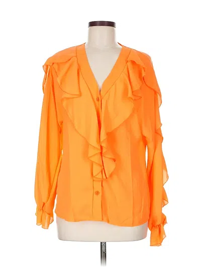 Pre-owned Chicme Long Sleeve Blouse In Orange