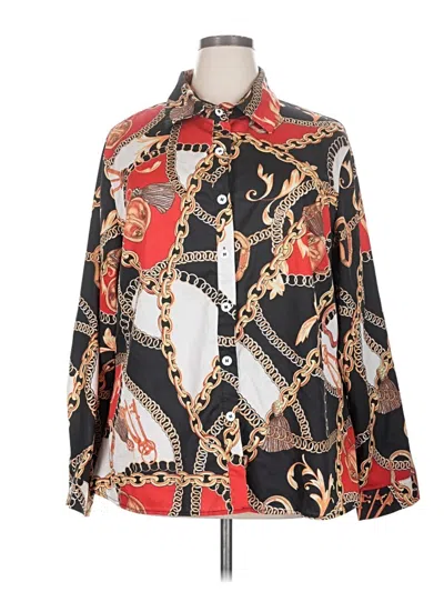 Pre-owned Chicme Long Sleeve Blouse In Red