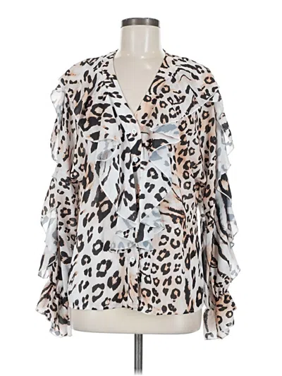 Pre-owned Chicme Long Sleeve Blouse In Silver