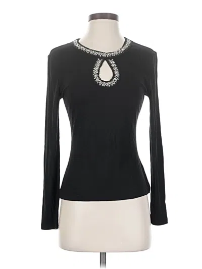 Pre-owned Chicme Long Sleeve Top Black Keyhole Neckline Tops