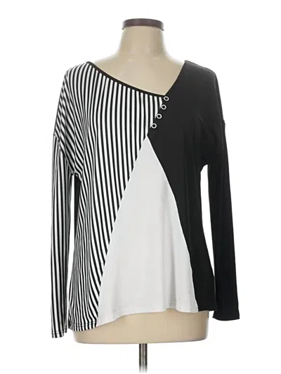 Pre-owned Chicme Long Sleeve Top Black Scoop Neck Tops