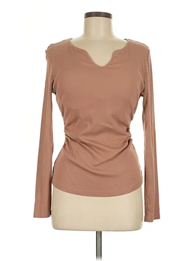 Pre-owned Chicme Long Sleeve T-shirt In Brown