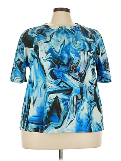Pre-owned Chicme Short Sleeve Blouse In Blue