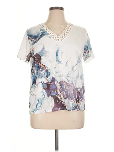 Pre-owned Chicme Short Sleeve Blouse In Ivory