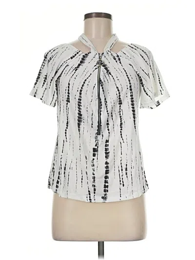 Pre-owned Chicme Short Sleeve Blouse In Silver