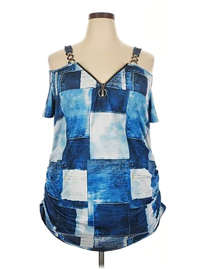 Pre-owned Chicme Sleeveless Blouse In Blue