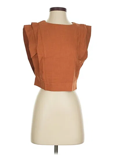 Pre-owned Chicme Sleeveless Blouse In Brown