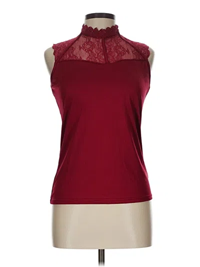 Pre-owned Chicme Sleeveless Blouse In Burgundy