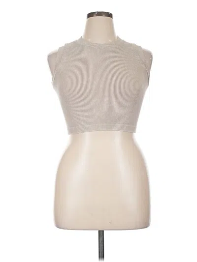 Pre-owned Chicme Sleeveless Top Tan Turtleneck Tops