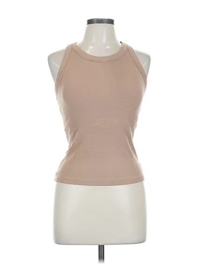 Pre-owned Chicme Tank Top Tan Halter Neckline Tops In Brown