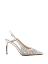 Chiconic Crystal-embellishment Mules In Silver