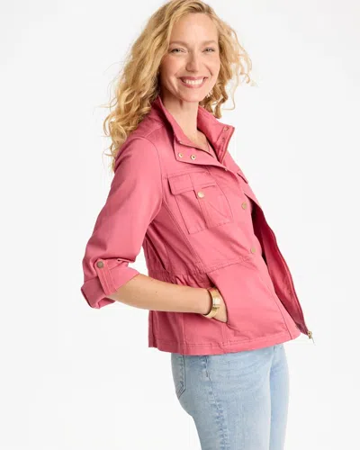 Chico's Soft-stretch Twill Utility Jacket In Baroque Rose