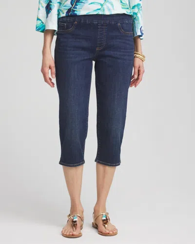 Chico's 17" Pull On Capris In Denim