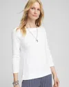 Chico's Luxe Cashmere-blend Funnelneck Sweater In English Cream Size 4/6 |  Zenergy In Alabaster