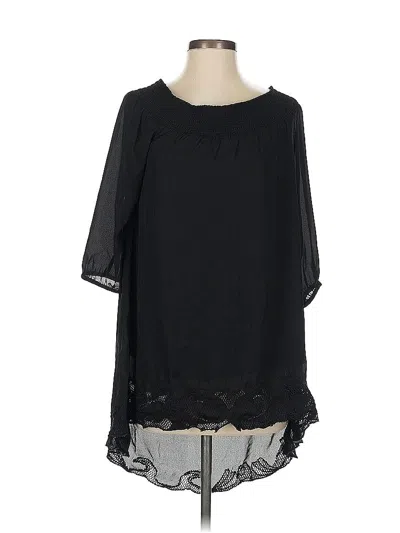 Pre-owned Chico's 3/4 Sleeve Blouse In Black