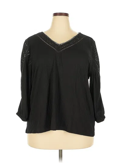 Pre-owned Chico's 3/4 Sleeve Blouse In Black