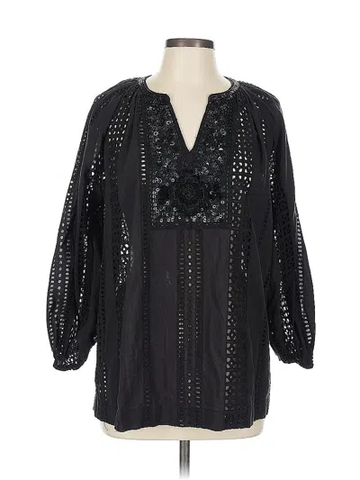 Pre-owned Chico's 3/4 Sleeve Blouse In Black