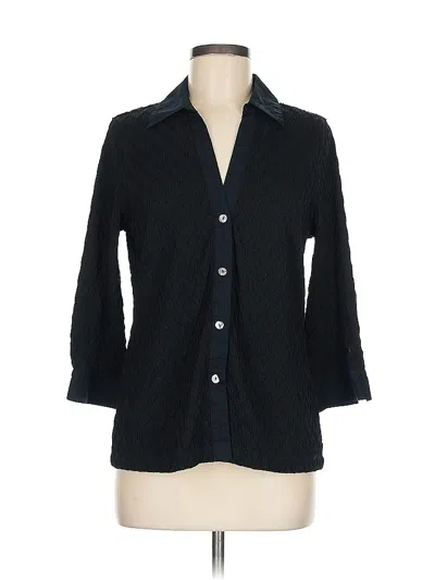 Pre-owned Chico's 3/4 Sleeve Blouse In Black