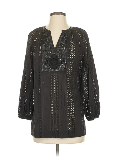 Pre-owned Chico's 3/4 Sleeve Blouse In Black