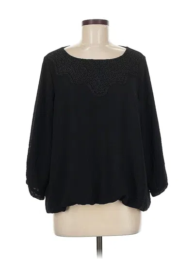 Pre-owned Chico's 3/4 Sleeve Blouse In Black