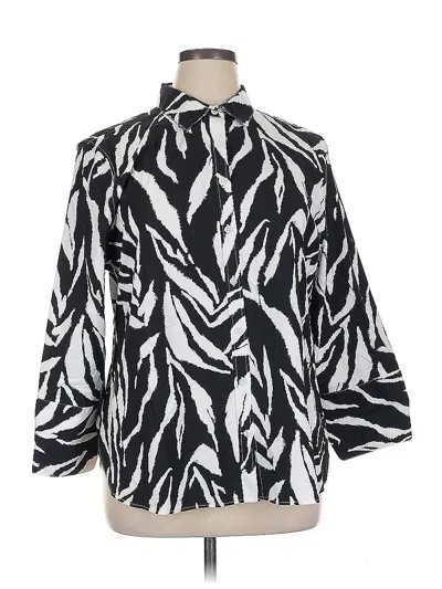 Pre-owned Chico's 3/4 Sleeve Blouse In Black
