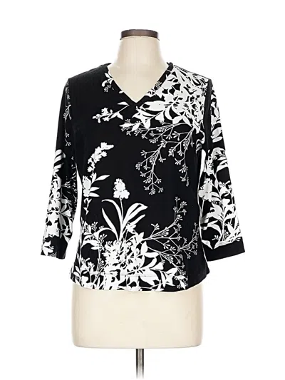 Pre-owned Chico's 3/4 Sleeve Blouse In Black