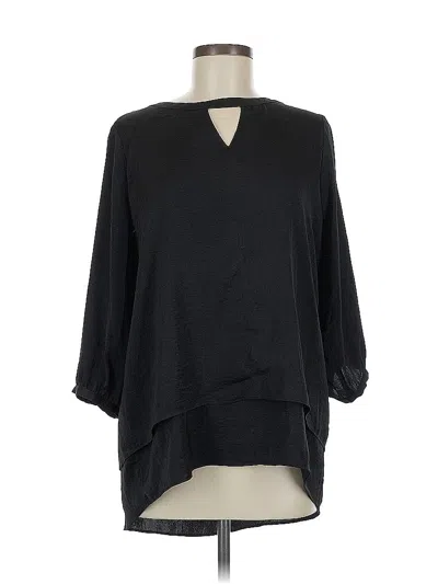 Pre-owned Chico's 3/4 Sleeve Blouse In Black