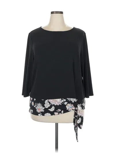 Pre-owned Chico's 3/4 Sleeve Blouse In Black