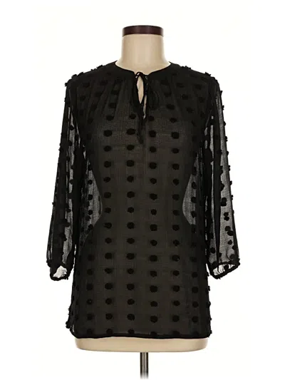 Pre-owned Chico's 3/4 Sleeve Blouse In Black