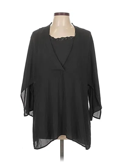 Pre-owned Chico's 3/4 Sleeve Blouse In Black