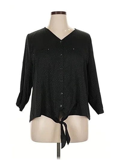 Pre-owned Chico's 3/4 Sleeve Blouse In Black