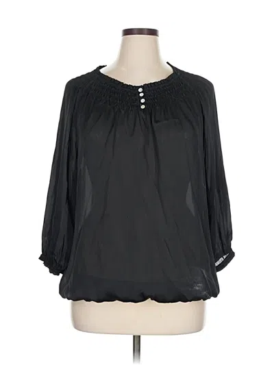 Pre-owned Chico's 3/4 Sleeve Blouse In Black