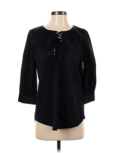 Pre-owned Chico's 3/4 Sleeve Blouse In Black