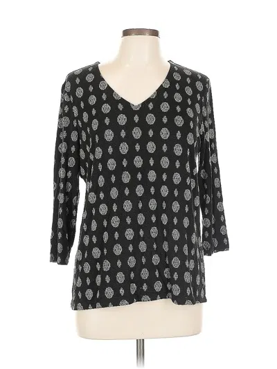 Pre-owned Chico's 3/4 Sleeve Blouse In Black