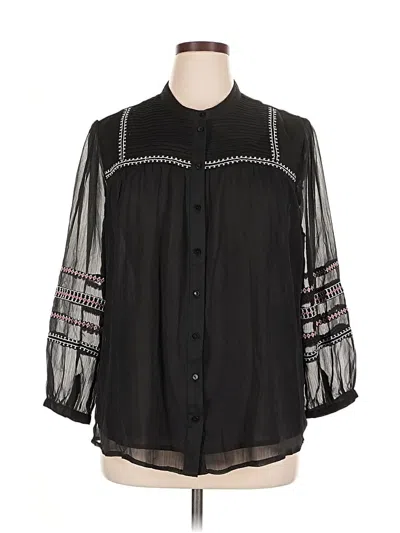 Pre-owned Chico's 3/4 Sleeve Blouse In Black