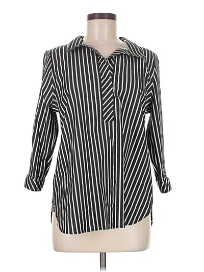 Pre-owned Chico's 3/4 Sleeve Blouse In Black