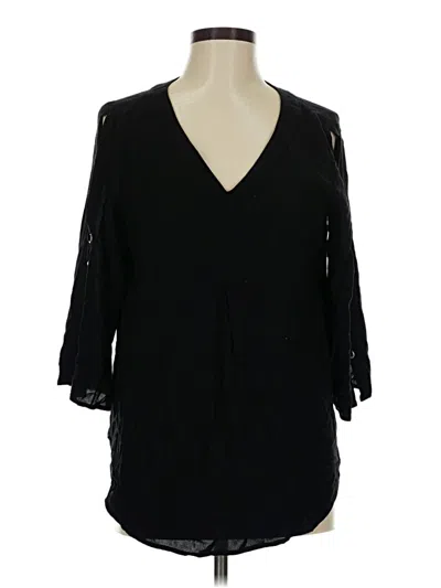 Pre-owned Chico's 3/4 Sleeve Blouse In Black