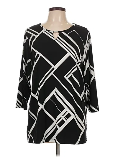 Pre-owned Chico's 3/4 Sleeve Blouse In Black