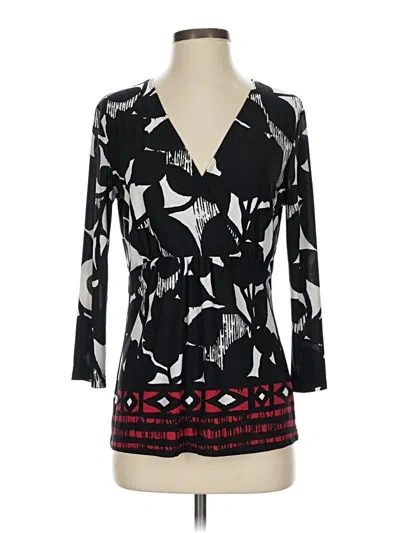 Pre-owned Chico's 3/4 Sleeve Blouse In Black