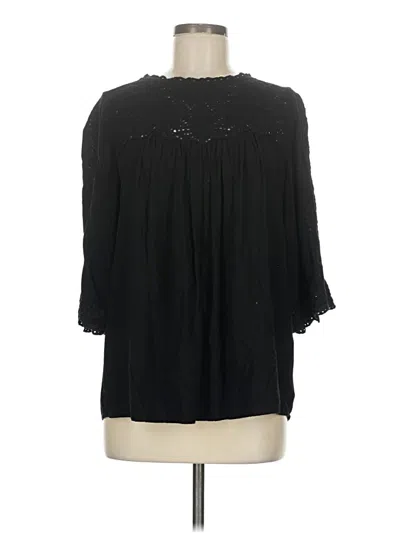 Pre-owned Chico's 3/4 Sleeve Blouse In Black