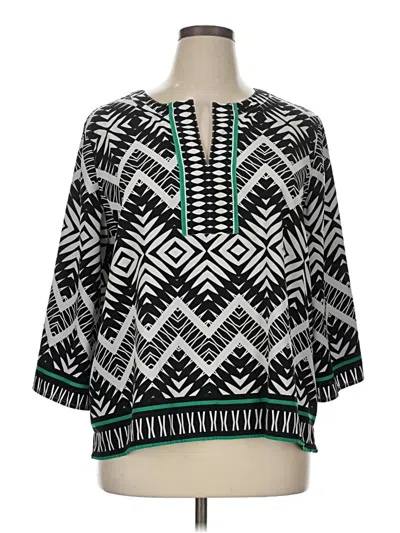 Pre-owned Chico's 3/4 Sleeve Blouse In Black