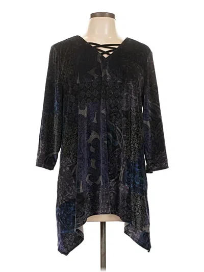 Pre-owned Chico's 3/4 Sleeve Blouse In Black
