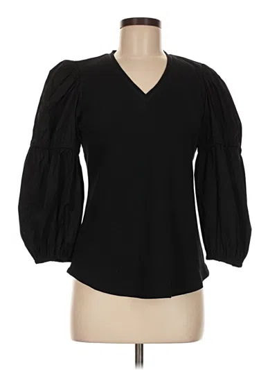 Pre-owned Chico's 3/4 Sleeve Blouse In Black