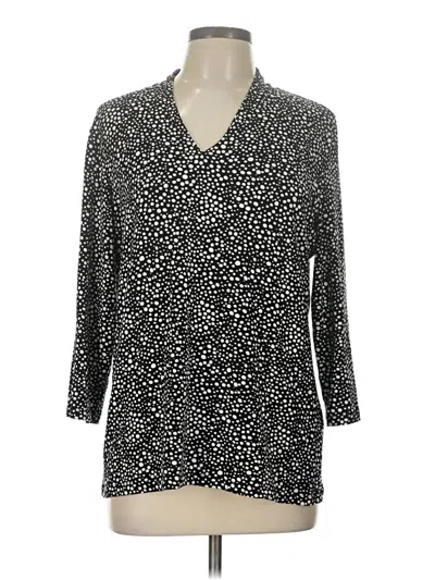 Pre-owned Chico's 3/4 Sleeve Blouse In Black