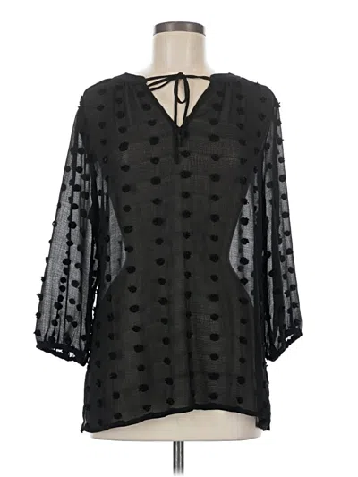 Pre-owned Chico's 3/4 Sleeve Blouse In Black
