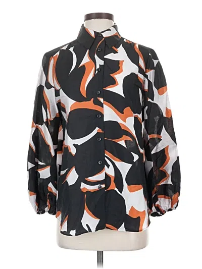 Pre-owned Chico's 3/4 Sleeve Blouse In Black