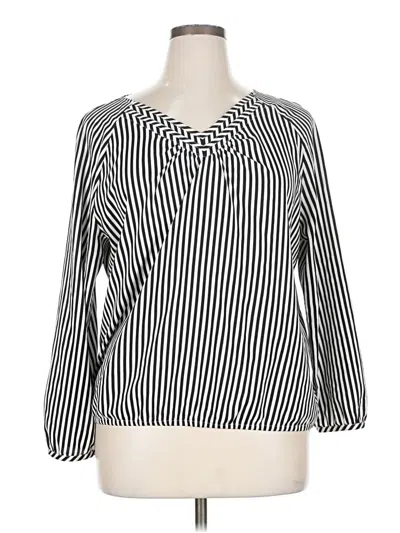Pre-owned Chico's 3/4 Sleeve Blouse In Black
