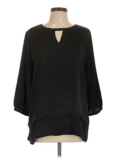 Pre-owned Chico's 3/4 Sleeve Blouse In Black