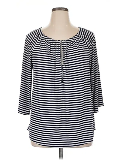 Pre-owned Chico's 3/4 Sleeve Blouse In Black
