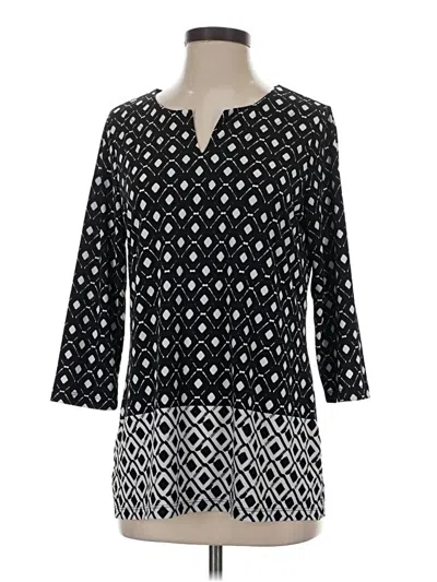 Pre-owned Chico's 3/4 Sleeve Blouse In Black